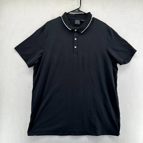 Armani Exchange Mens Short Sleeve Polo Black Size XXL - Picture 1 of 11